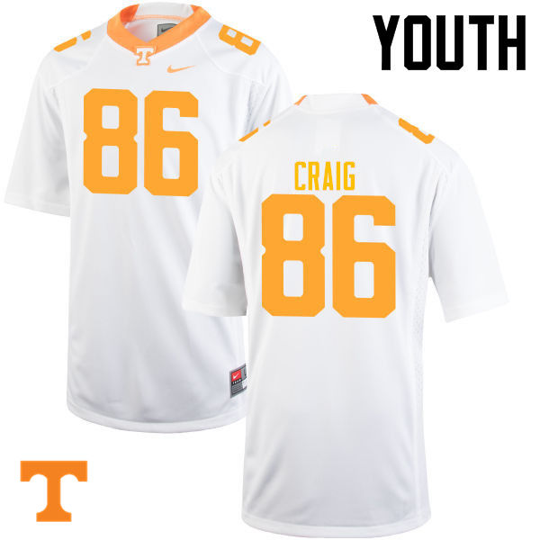 Youth #86 Andrew Craig Tennessee Volunteers College Football Jerseys-White